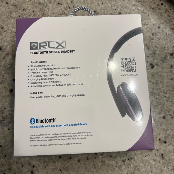 Rlx 100 Bluetooth headset in purple - Picture 3 of 4